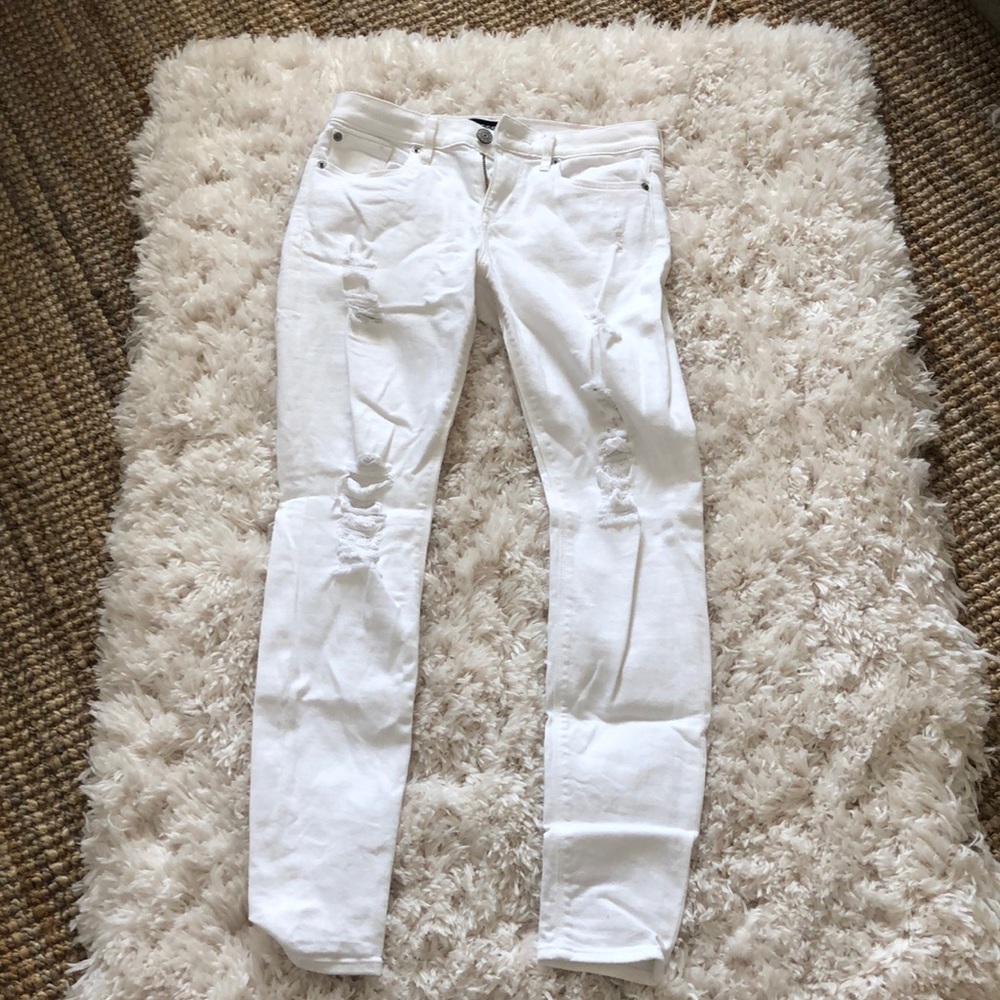 Express White Skinny distressed Jeans